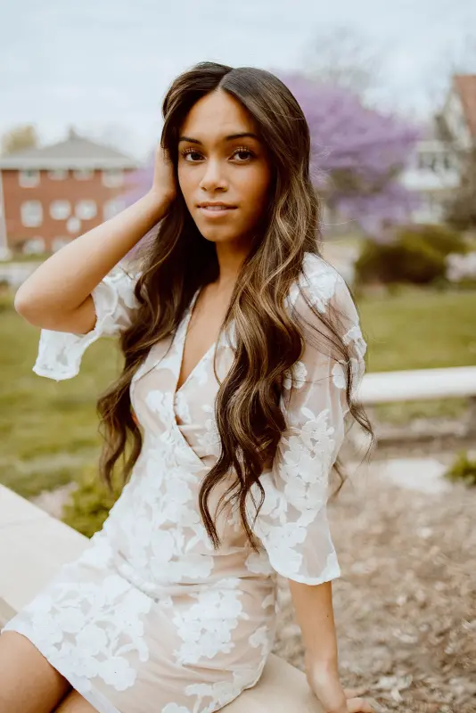 Nikki Lace Half Sleeve Dress-57122