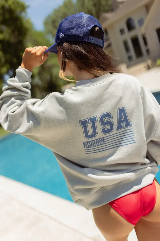Oversized USA Crewneck Sweatshirt