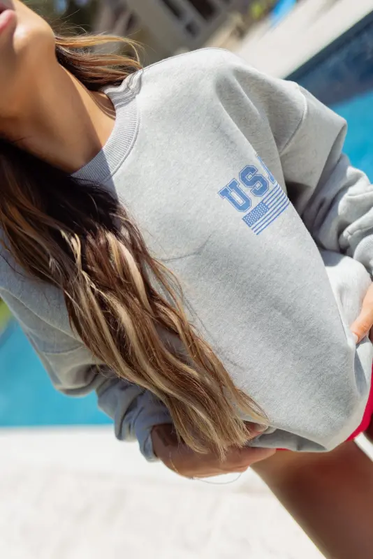Oversized USA Crewneck Sweatshirt