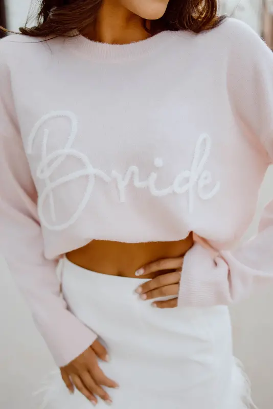 Baby Pink Bride Knit Long Sleeve-79699